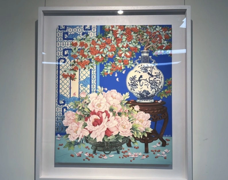 美好時光一狀元及第    藝術家｜廖美蘭    尺寸｜H72.5*W60.5cm    媒材｜膠彩、紙本